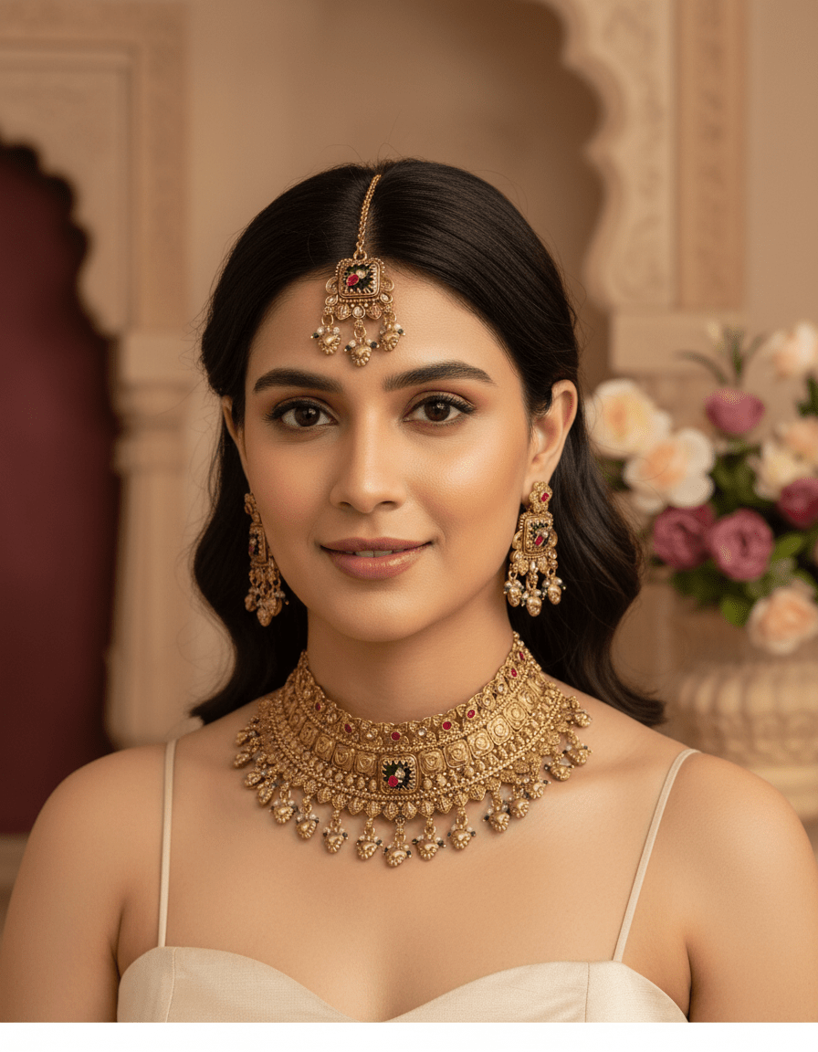 Ruhina Matt Choker Set