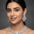 Nora American Diamond Silver Necklace Set