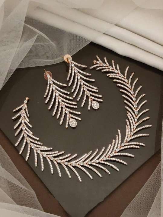 Nayra American Diamond Rose Gold Necklace