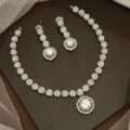 Twila American Diamond Silver Necklace Set