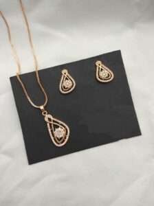 Premium Rosegold Chain Pendant Set D-8