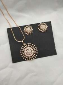 Premium Rosegold Chain Pendant Set D-9