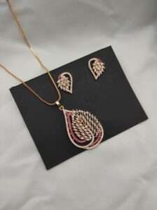 Premium Rosegold Chain Pendant Set D-2