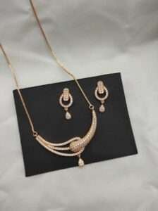 Premium Rosegold Chain Pendant Set D-3