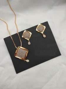 Premium Rosegold Chain Pendant Set D-4