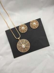 Premium Rosegold Chain Pendant Set D-5
