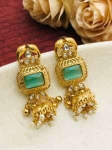 Abha Premium Quality Matt Gold Earring Set