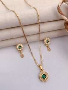 Tara American Diamond High Gold Pendant Set
