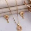 Hira American Diamond High Gold Pendant Set