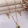 Tanvi American Diamond High Gold Pendant Set