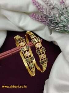Kriya Premium Direct Gold Bangle - Set of 2